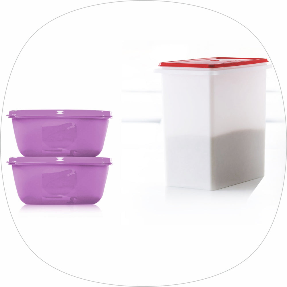 SS bowl 2L Set of 2 + Rice keeper 10 kg