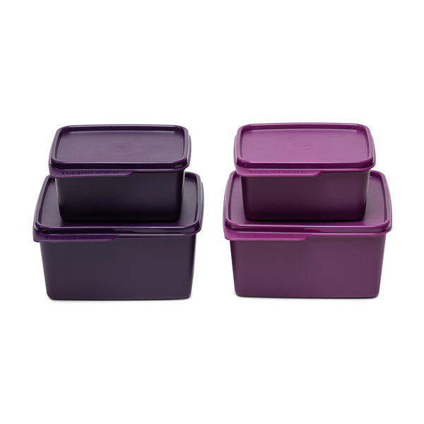 Tupperware Plastic Container- 500 ml, 1.2Ltr (Set of 4)