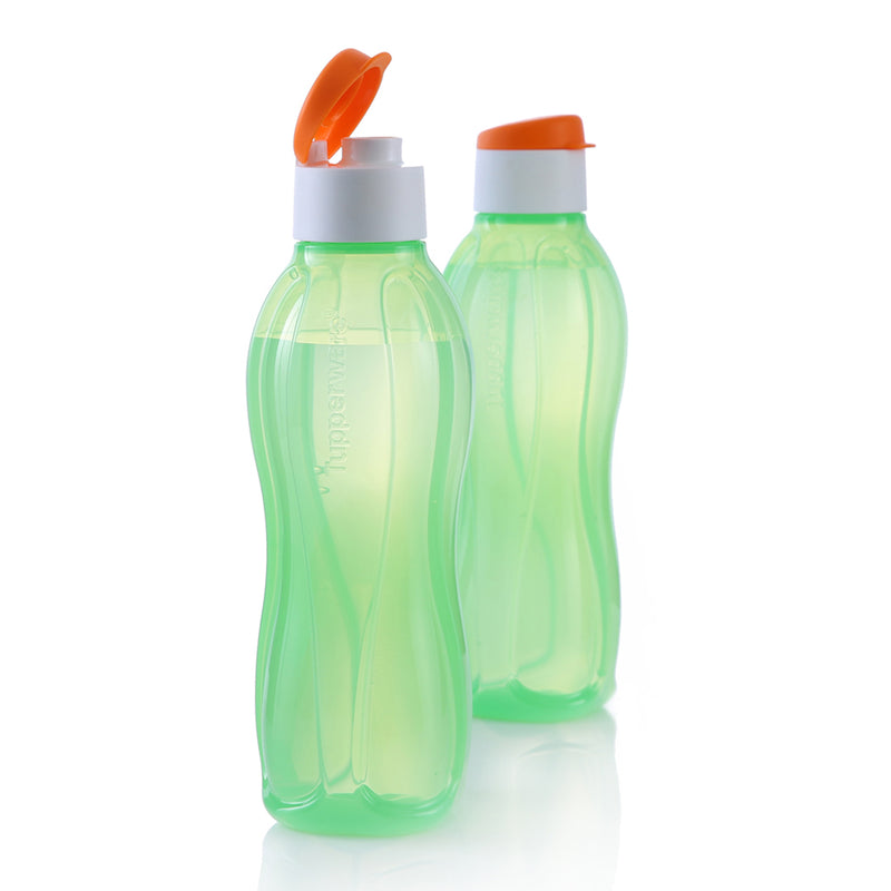 Tupperware Aquasafe Plastic Fliptop Tricolor Freedom Water Bottle 1l 2pc