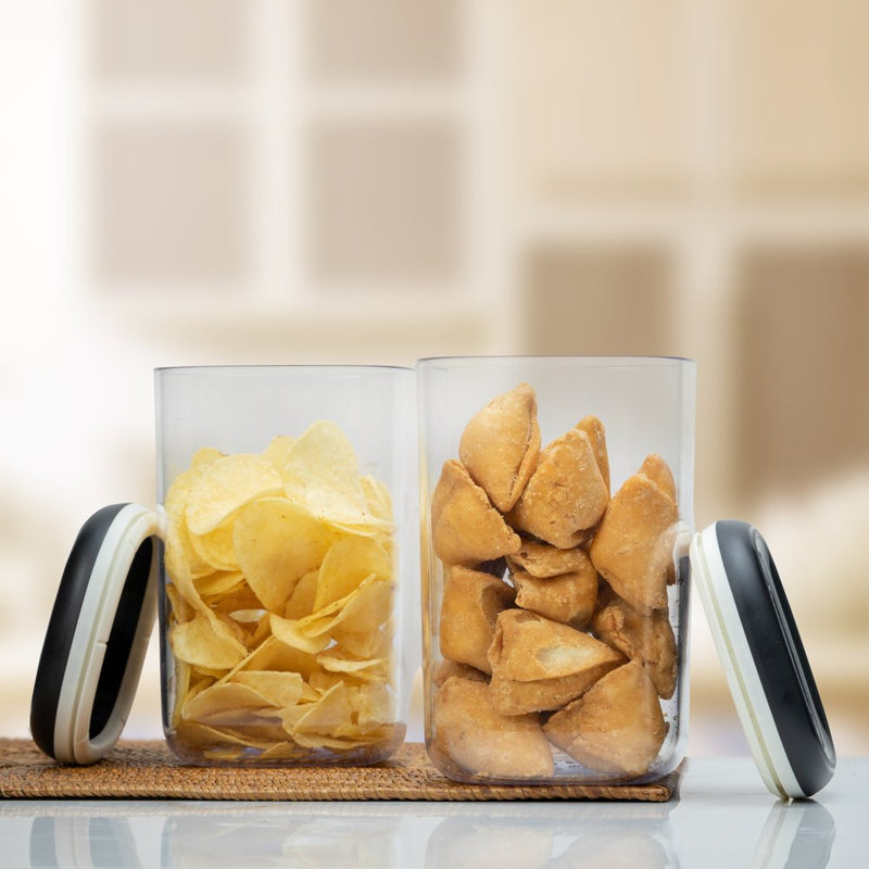 Dry Snacks Storer Clear Canister 1.3L 2pc