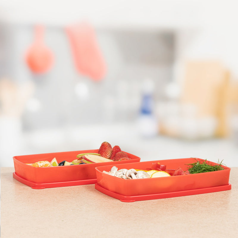 Cut Fruits Vegetables Refrigerator Storer Cool n Fresh Flat 600ml 2pc