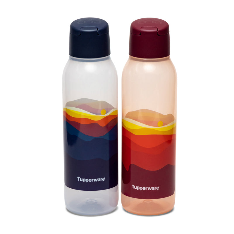 Tupperware Round 750ml Fliptop Bottle Cool n Chic, Rise n Shine 2pc