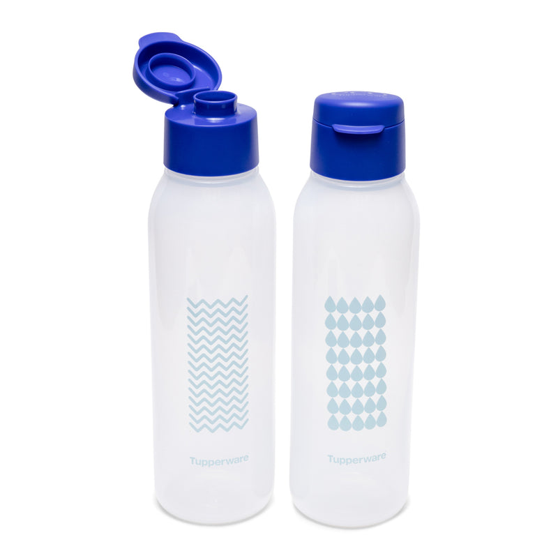 Tupperware Aquasafe Cool n Chic 750ml Drops n Waves Fliptop Bottle 2pc