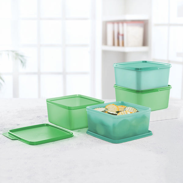 Tupperware Square Refrigerator Container Keep Tab 1.2Ltr (Set of 4)