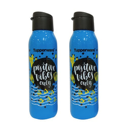 Tupperware Cool n Chic Plastic Bottle, 750 ml, Set of 2, Blue;Black