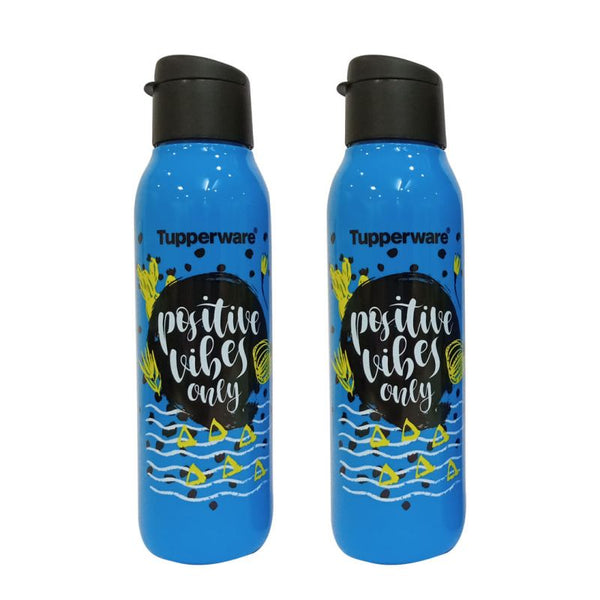 Tupperware Cool n Chic Plastic Bottle, 750 ml, Set of 2, Blue;Black