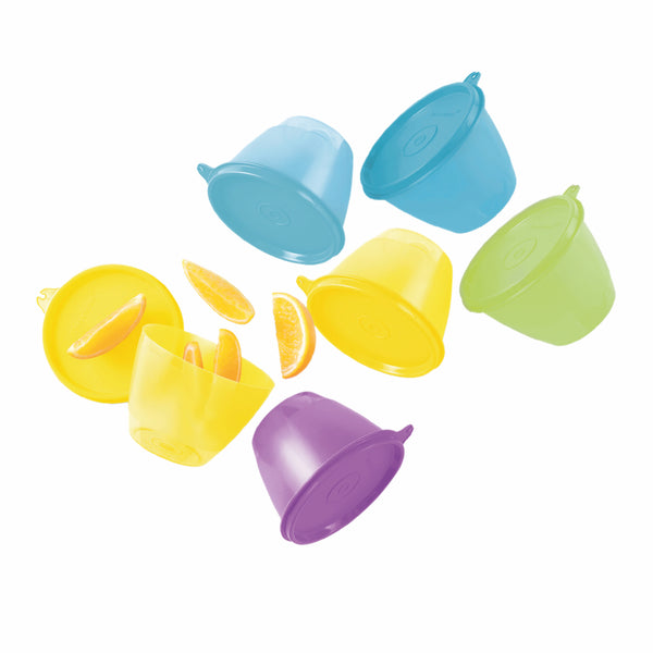 Tupperware Plastic Liquid Tight Container - 400 ml, 6 Pieces, Yellow, Purple, Green, Blue