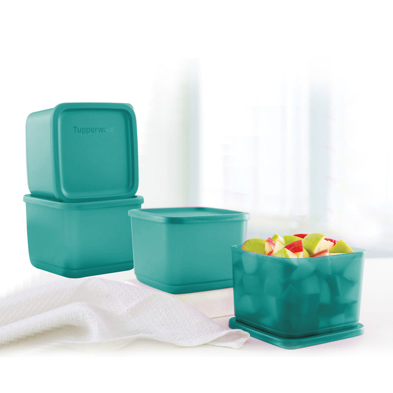 Square Fruits Vegetables Storer Refrigerator Container Cubix 1l 4pc