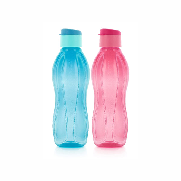 TUPPERWARE AQUASAFE FLIPTOP BOTTLE 1LTR, (SET OF 2)