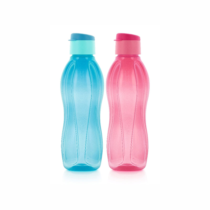 TUPPERWARE AQUASAFE FLIPTOP BOTTLE 1LTR, (SET OF 2)