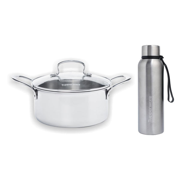 TRAYAM CASSEROLE 3.1 L W/ LID + STAINLESS STEEL INSULATED FLASK 700ML