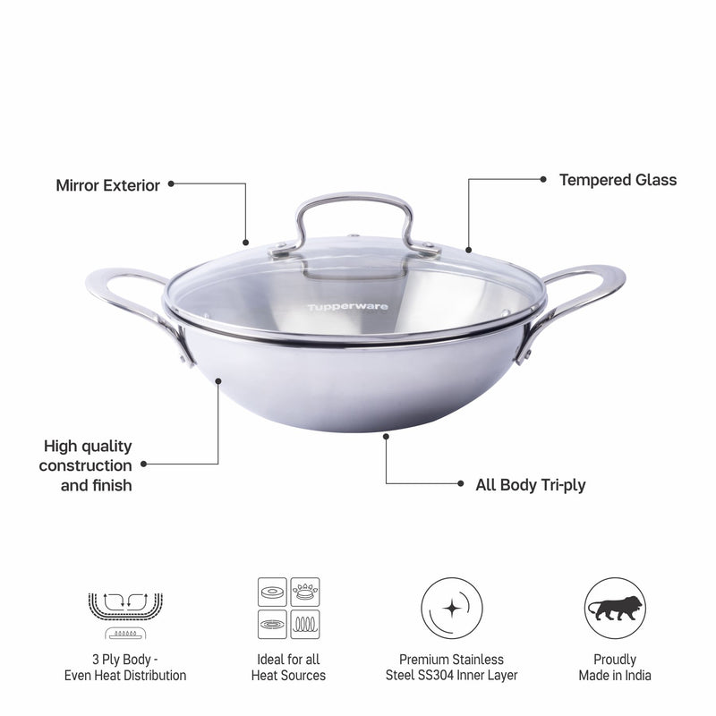 Trayam Casserole Pan + Kadhai with Chopper