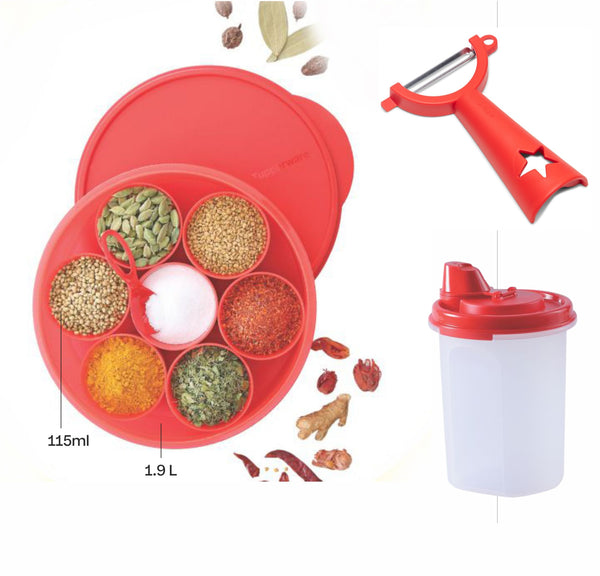 Spice it (Masala Dani) + Peeler + Mini Magic Flow (Oil Dispenser)-(1pc each)