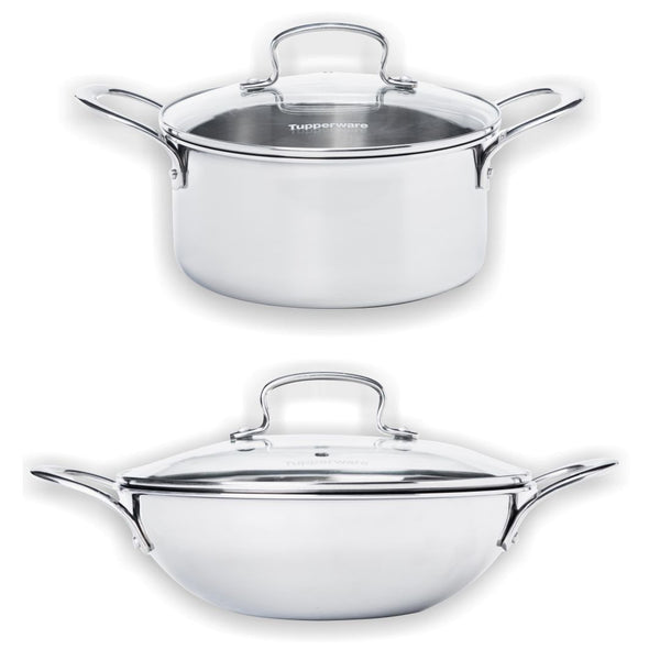 Trayam Tri-ply Casserole  + Kadhai with Glass lid  (1pc each)