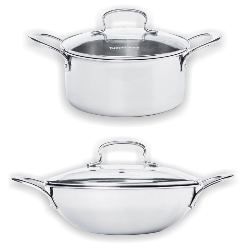Trayam Tri-ply Casserole  + Kadhai with Glass lid  (1pc each)