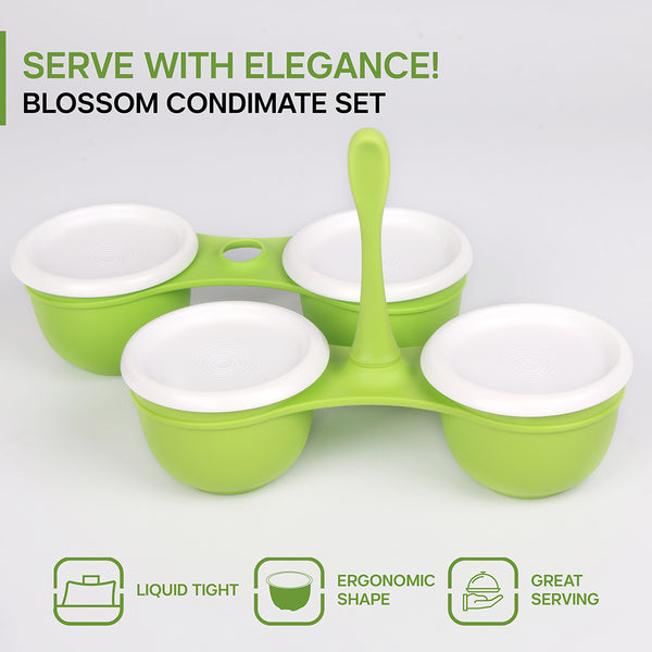 Tupperware Condiment Pickle Chutney Serving Blossom Condimate Set 1l