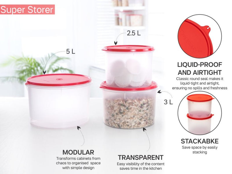 SUPER STORER LARGE (CHILLI) 5L (Set of 2)